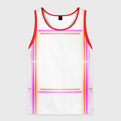 Майка-безрукавка мужская Neon white orange pink, цвет: 3D-красный