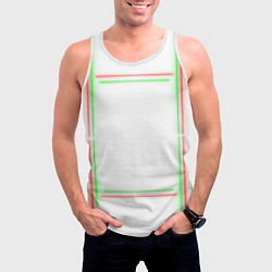 Майка-безрукавка мужская Neon light green red, цвет: 3D-белый — фото 2