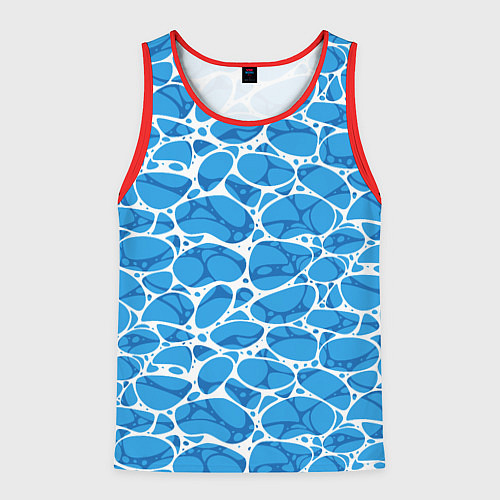 Мужская майка без рукавов Волновая рябь на поверхности воды паттерн / 3D-Красный – фото 1