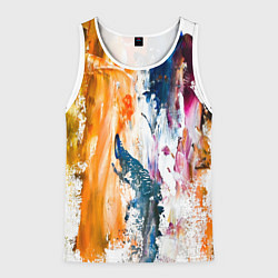 Майка-безрукавка мужская Разноцветные мазки кисти на палитре художника, цвет: 3D-белый