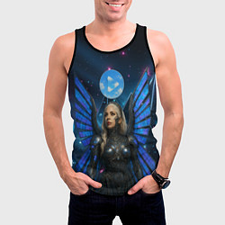 Майка-безрукавка мужская Космическая Леди Гага, цвет: 3D-черный — фото 2