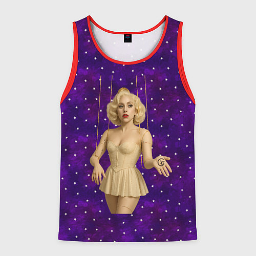Мужская майка без рукавов Леди Гага марионетка / 3D-Красный – фото 1