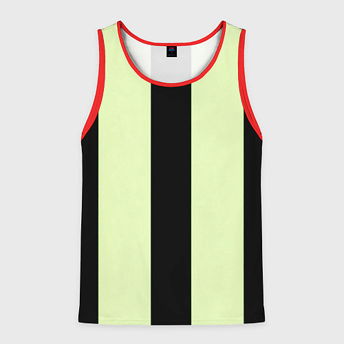 Мужская майка без рукавов Color light green black line / 3D-Красный – фото 1