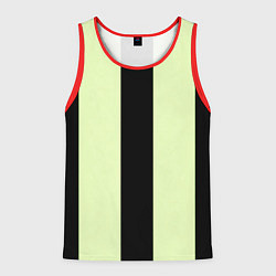 Майка-безрукавка мужская Color light green black line, цвет: 3D-красный