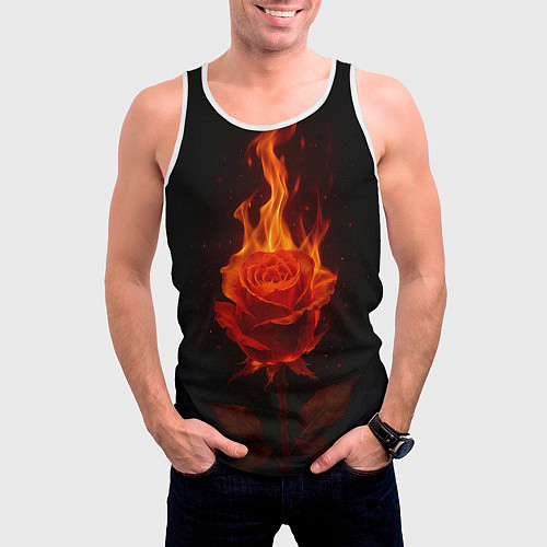 Мужская майка без рукавов Flaming rose / 3D-Белый – фото 3