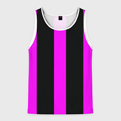 Майка-безрукавка мужская Color black pink lines, цвет: 3D-белый