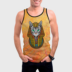 Майка-безрукавка мужская Египетская кошка-богиня Баст, цвет: 3D-черный — фото 2