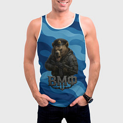 Майка-безрукавка мужская ВМФ медведь, цвет: 3D-белый — фото 2