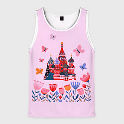 Майка-безрукавка мужская Москва - собор, цвет: 3D-белый