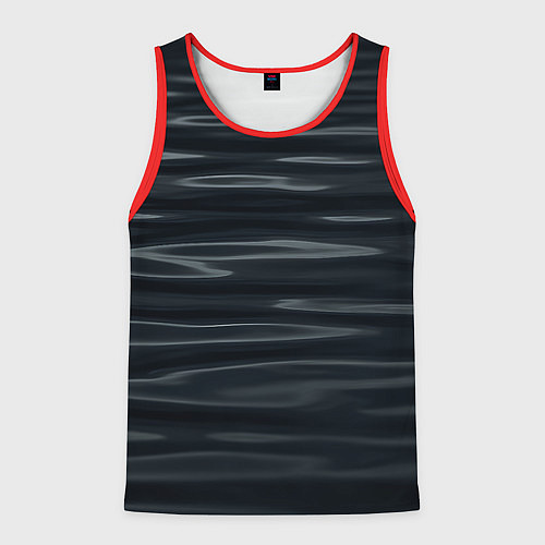 Мужская майка без рукавов Черная объемная текстура / 3D-Красный – фото 1