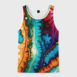 Майка-безрукавка мужская Разноцветный узор, цвет: 3D-белый