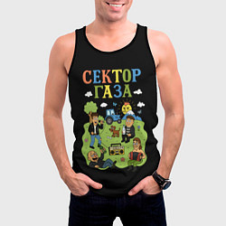 Майка-безрукавка мужская Сектор газа, мультяшный стиль, цвет: 3D-черный — фото 2
