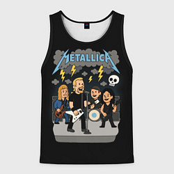 Майка-безрукавка мужская Металлика, мультяшный стиль, цвет: 3D-черный