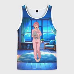 Майка-безрукавка мужская Сиратори Айра хочет спать, цвет: 3D-белый