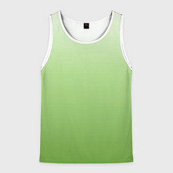 Майка-безрукавка мужская Градиент нежно-зеленый, цвет: 3D-белый