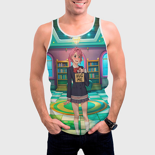 Мужская майка без рукавов Дандадан Сиратори Айра хочет обнимашек / 3D-Белый – фото 3