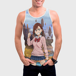 Майка-безрукавка мужская Сиратори Айра злая - Дандадан, цвет: 3D-белый — фото 2