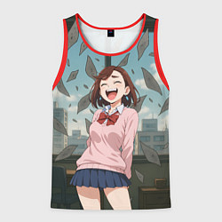 Майка-безрукавка мужская Сиратори Айра смеется - Дандадан, цвет: 3D-красный