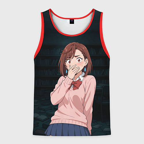 Мужская майка без рукавов Испуганная Сиратори Айра / 3D-Красный – фото 1