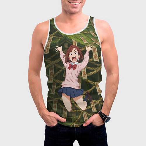 Мужская майка без рукавов Сиратори Айра испуганная в полете / 3D-Белый – фото 3