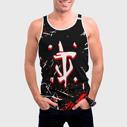 Майка-безрукавка мужская Doom краски штрихи, цвет: 3D-белый — фото 2