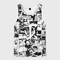 Майка-безрукавка мужская Doom anime black, цвет: 3D-белый