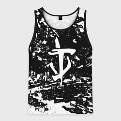 Майка-безрукавка мужская Doom краски белые штрихи, цвет: 3D-черный