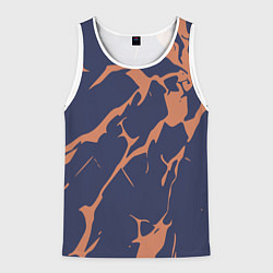 Майка-безрукавка мужская Разломы на синем, цвет: 3D-белый