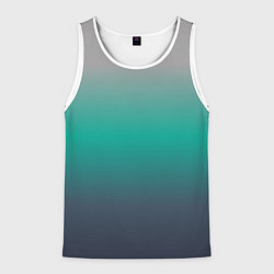 Майка-безрукавка мужская Градиент серо-зеленый, цвет: 3D-белый