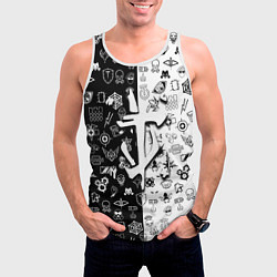 Майка-безрукавка мужская Doom ачивки паттерн, цвет: 3D-белый — фото 2