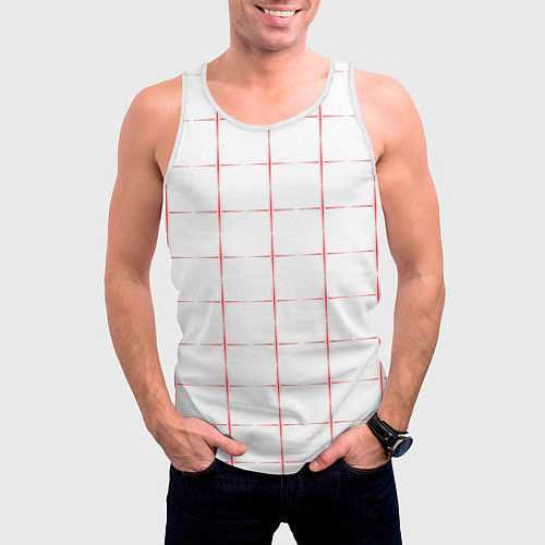 Мужская майка без рукавов Color white red crosses / 3D-Белый – фото 3
