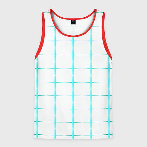 Мужская майка без рукавов Color white light blue crosses / 3D-Красный – фото 1