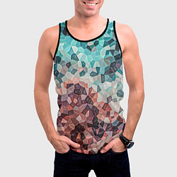 Майка-безрукавка мужская Мозаика воспоминаний - текстура, цвет: 3D-черный — фото 2