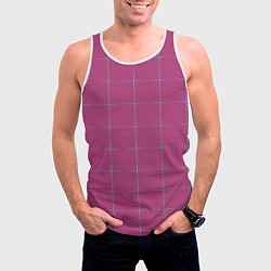 Майка-безрукавка мужская Color pink stripes, цвет: 3D-белый — фото 2