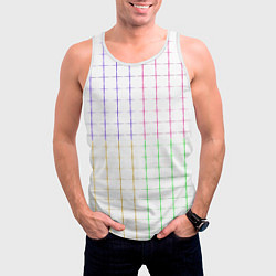 Майка-безрукавка мужская Color white multicolored stripes, цвет: 3D-белый — фото 2