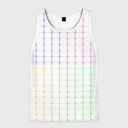 Майка-безрукавка мужская Color white multicolored stripes, цвет: 3D-белый
