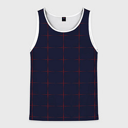 Майка-безрукавка мужская Color dark blue red crosses, цвет: 3D-белый