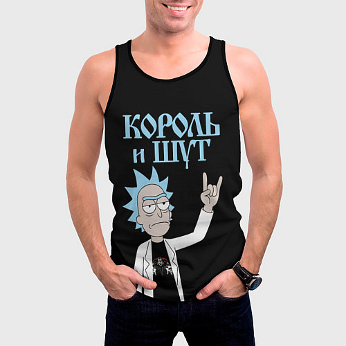 Мужская майка без рукавов Король и Шут и Рик Санчес из Рик и Морти / 3D-Черный – фото 3