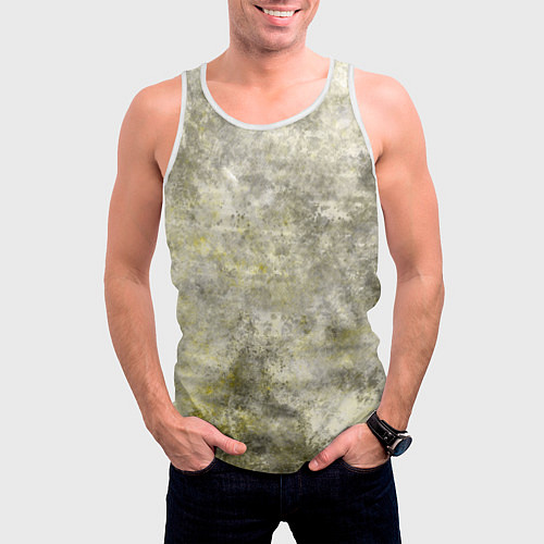 Мужская майка без рукавов Абстракция - yellow acidic liquid / 3D-Белый – фото 3