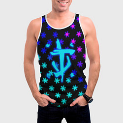 Майка-безрукавка мужская Doom winter neon, цвет: 3D-белый — фото 2