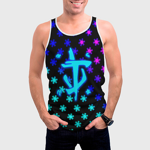 Мужская майка без рукавов Doom winter neon / 3D-Белый – фото 3