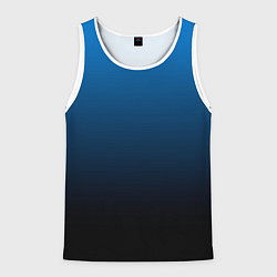 Майка-безрукавка мужская Blue gradient, цвет: 3D-белый