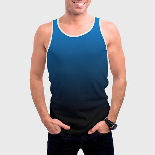 Мужская майка без рукавов Blue gradient / 3D-Белый – фото 3