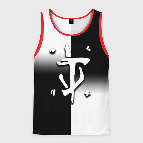 Мужская майка без рукавов Doom black geometry / 3D-Красный – фото 1