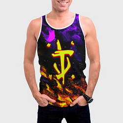 Майка-безрукавка мужская Doom огненный стиль, цвет: 3D-белый — фото 2