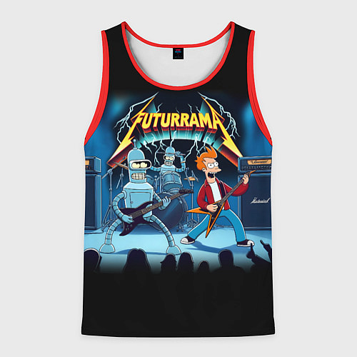 Мужская майка без рукавов Rock group Futurama - ai art fantasy / 3D-Красный – фото 1