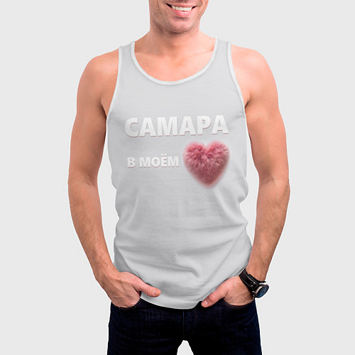 Мужская майка без рукавов Самара в моем сердце / 3D-Белый – фото 3