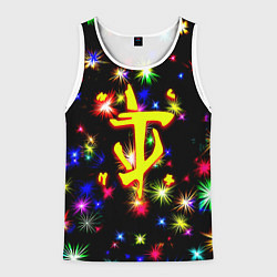 Майка-безрукавка мужская Doom новогодние искры, цвет: 3D-белый