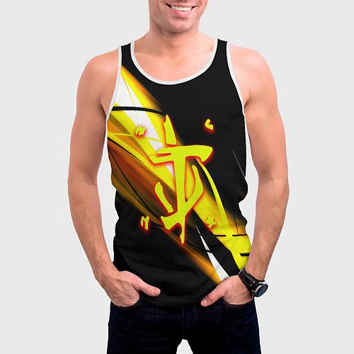 Мужская майка без рукавов Doom геометрия из полос / 3D-Белый – фото 3