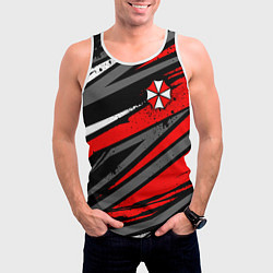 Майка-безрукавка мужская Umbrella - red lines, цвет: 3D-белый — фото 2